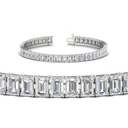 12 Carat Emerald Cut Tennis Diamond Bracelet